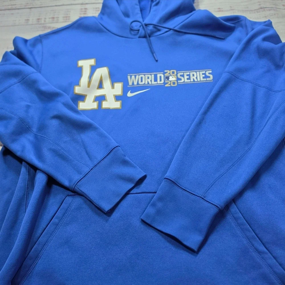 Nike Hoodie Mens XXL Blue Good LA Dodgers 2020 World Series Dri-FIT Sweatshirt